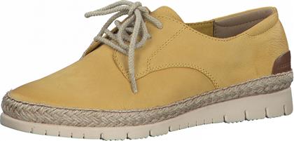 Tamaris Δερμάτινα Γυναικεία Flatform Derby σε Κίτρινο Χρώμα από το Modivo