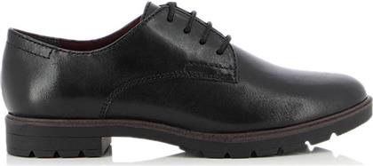 Tamaris Δερμάτινα Γυναικεία Derby σε Μαύρο Χρώμα από το MyShoe