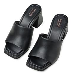 Δερμάτινα Mules με Τακούνι σε Μαύρο Χρώμα Tamaris