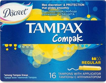 Tampax Ταμπόν Compak Regular με Απλικατέρ για Κανονική Ροή 16τμχ