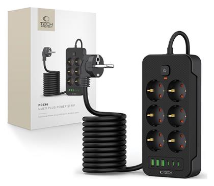 Tech-Protect Πολύπριζο 6 Θέσεων με 3 USB-A, 3 USB-C και Καλώδιο 2m - Tech Protect