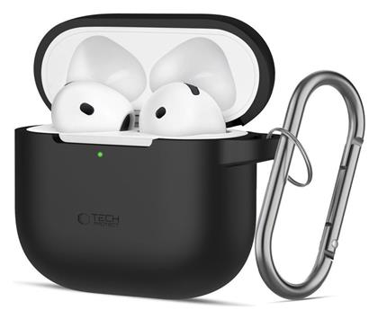 Tech-Protect Silicone Hook Θήκη Σιλικόνης με Γάντζο σε Μαύρο χρώμα για Apple AirPods 4 - Tech Protect