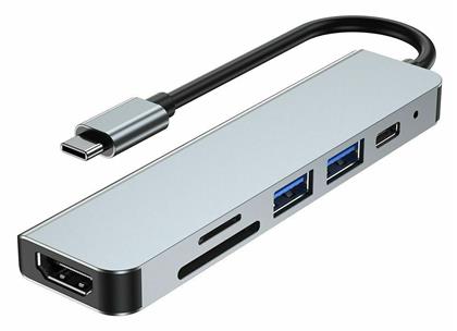 Tech-Protect V4-HUB USB 3.0 Hub 3 Θυρών με σύνδεση USB-C & Θύρα Φόρτισης Γκρι - Tech Protect