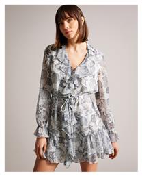 Καλοκαιρινό Mini Φόρεμα με Βολάν Λευκό Ted Baker
