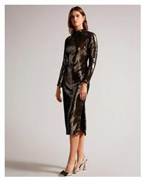 Midi Βραδινό Φόρεμα με Παγιέτες Καφέ Ted Baker