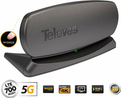 130220 Innova T-Force 5G LTE HD Boss Εσωτερική Κεραία Τηλεόρασης (απαιτεί τροφοδοσία) σε Μαύρο Χρώμα Σύνδεση με Ομοαξονικό (Coaxial) Καλώδιο Televes
