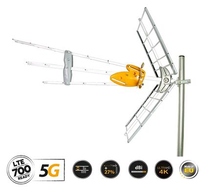 Televes DAT-45 T-Force 5G LTE HD BOSS (21-48) Εξωτερική Κεραία Τηλεόρασης (δεν απαιτεί τροφοδοσία) σε Πορτοκαλί Χρώμα Σύνδεση με Ομοαξονικό (Coaxial) Καλώδιο