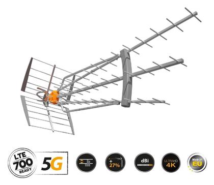 DAT-790LR LTE HD BOSS 1497 Εξωτερική Κεραία Τηλεόρασης (δεν Απαιτεί Τροφοδοσία) Televes