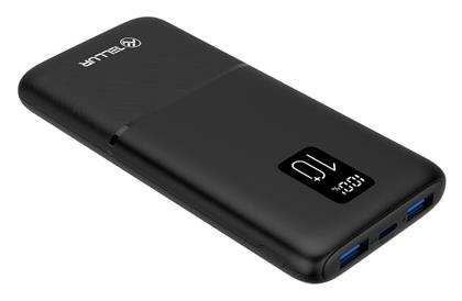 PD102 Power Bank 10000mAh 22.5W με 2 Θύρες USB-A και Θύρα USB-C Quick Charge 3.0 Μαύρο Tellur