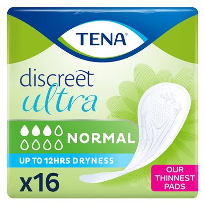 Discreet Ultra Normal Γυναικείες Σερβιέτες Ακράτειας Κανονικής Ροής 3 Σταγόνες 16τμχ Tena