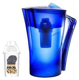 Carafe Κανάτα Σερβιρίσματος Πλαστική Indigo Blue με 1 Ανταλλακτικό Φίλτρο 2200ml Tensa
