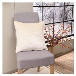 Διακοσμητική Μαξιλαροθήκη Pelt από Γούνα 26 Ivory 45x45εκ. Teoran