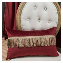 Διακοσμητική Μαξιλαροθήκη Velvet Με Κρόσια 10 Bordo 30x50εκ. Teoran