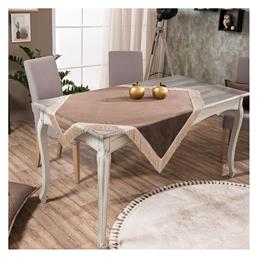Καρέ Τραπεζομάντηλο Velvet με Κρόσι 03 90x90εκ. Teoran