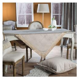 Καρέ Τραπεζομάντηλο Velvet με Κρόσι 07 90x90εκ. Teoran