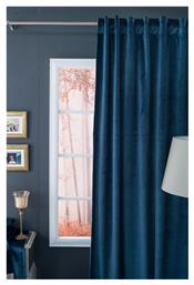 Κουρτίνα με Τρέσα Velvet 04 Μπλε 140x260εκ. Teoran
