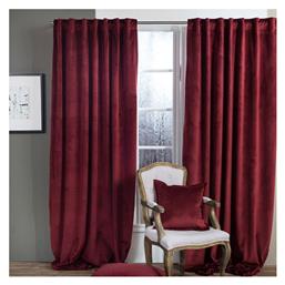 Κουρτίνα με Τρέσα Velvet Μπορντώ 140x260εκ. Teoran
