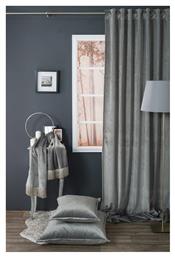 Κουρτίνα με Τρέσα Velvet Γκρι 140x260εκ. Teoran