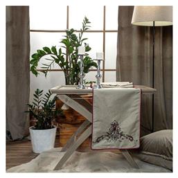 Ράνερ Μεταξωτό με Κέντημα PO195 12 Grey 33x180εκ. Teoran