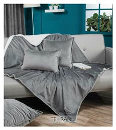 Velour Κουβέρτα Γούνινη Καναπέ 130x160εκ. 11 Silver Teoran