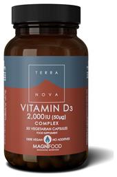 Vitamin D3 Complex Βιταμίνη 2000iu 50 φυτικές κάψουλες TerraNova
