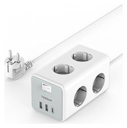 Πολύπριζο 6 Θέσεων με 2 USB-A, 1 USB-C και Καλώδιο 2m Tessan