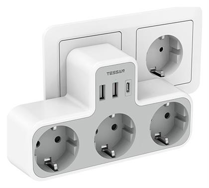 Ταφ 3 Θέσεων με 2 USB-A και 1 USB-C Tessan