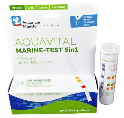 ΤΕΣΤ ΝΕΡΟΥ AQUARIUM MUNSTER AQUAVITAL MARINE TEST 5IN1 50 STRIPS - Aquarium Munster