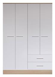 Τετράφυλλη Harmony 137x52x198cm Oak-λευκή Απόχρωση - Pakketo