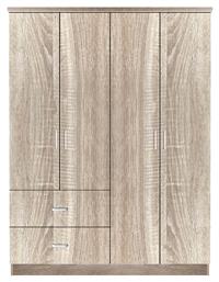 Τετράφυλλη Ντουλάπα Ρούχων Hoya Wax 119x42x181cm - ArteLibre