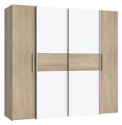 Τετράφυλλη Συρόμενη Closet 200x61.5x190.5cm Sonoma Oak-λευκό - Pakketo