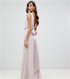 TFNC Bridesmaid exclusive bow back maxi in mink-Pink από το Asos