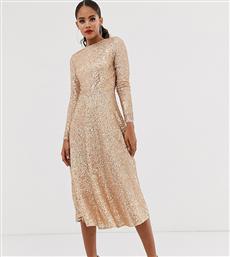 TFNC Tall A-line sequin midi dress in rose gold από το Asos