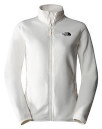 100 Glacier Fleece Γυναικεία Ζακέτα με Φερμουάρ σε Λευκό Χρώμα The North Face