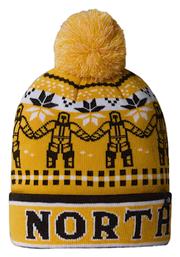 Pom Pom Beanie Unisex Σκούφος Πλεκτός σε Κίτρινο χρώμα The North Face