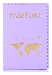 Θήκη Διαβατηρίου Travel Collection Gold World Map Λιλά Brandbags