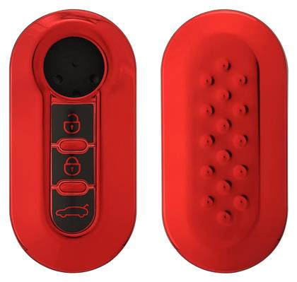 Θήκη Κλειδιού Flip Key από Σιλικόνη με 3 Κουμπιά για Fiat / Lancia σε Κόκκινο Χρώμα - KWmobile