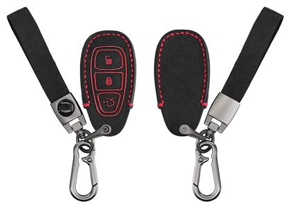 Θήκη Κλειδιού Keyless Go από Δερματίνη με 3 Κουμπιά για Ford σε Μαύρο Χρώμα - KWmobile