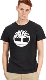 Timberland Brand Tree Ανδρικό T-shirt Μαύρο Με Λογότυπο