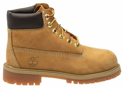 Timberland Δερμάτινα Παιδικά Μποτάκια με Κορδόνια Ταμπά