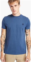 Timberland Dunstan River Ανδρικό T-shirt Μπλε Μονόχρωμο