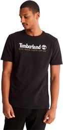 Timberland Wind Water Earth Ανδρικό T-shirt Μαύρο με Λογότυπο