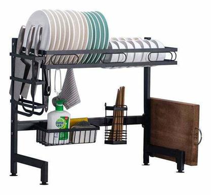 Στεγνωτήρας Νεροχύτη Διώροφος Μεταλλικός σε Μαύρο Χρώμα 64x28x54.5cm Timeless Tools