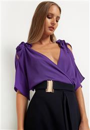 Toi&Moi 30-3422-221 Βραδινό Κοντομάνικο Γυναικείο Top Μωβ από το Toi - Moi
