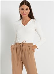 Toi&Moi 80-5263-221 Μακρυμάνικο Γυναικείο Top Λευκό από το Toi - Moi