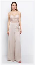 Γυναικεία Ψηλόμεση Υφασμάτινη Παντελόνα Loose Fit Κρεμ Toi&Moi από το Toi - Moi