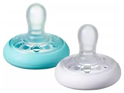 Ορθοδοντικές Πιπίλες Σιλικόνης 43344005 Light Blue & White για 0-6 μηνών 2τμχ Tommee Tippee