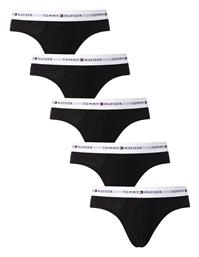 Ανδρικά Σλιπ Μαύρα Μονόχρωμα 5Pack Tommy Hilfiger