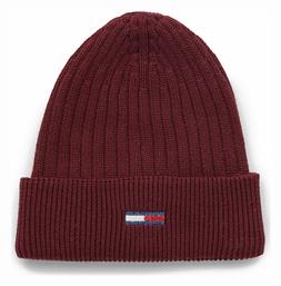 Beanie Γυναικείος Σκούφος με Rib Πλέξη σε Μπορντό χρώμα Tommy Hilfiger