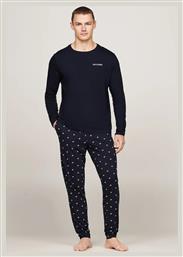 Χειμερινή Ανδρική Πιτζάμα Βαμβακερή Navy Μπλε Tommy Hilfiger